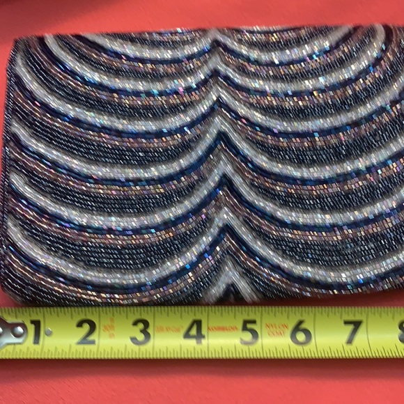VINTAGE BEADED EVENING CLUTCH UNBRANDED VTG ART DECO - Picture 6 of 11